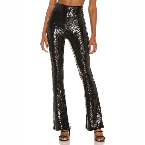 Commando Pants - Commando Sequin Flare Leggings Black Size XS
